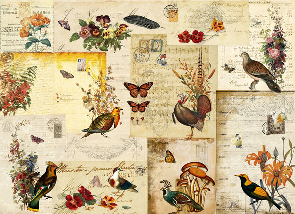 Roycycled Decoupage Paper Fall Flock Masterboard