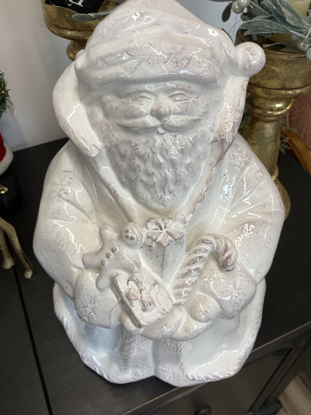 Italian Cream Ceramic Santa