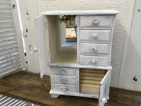 Huge White & Lavender Jewelry Box