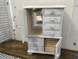 Huge White & Lavender Jewelry Box