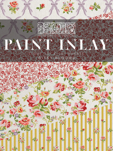 Ditsy Blooms IOD PAINT INLAY 12X16 PAD