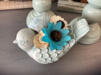 Bird w/Sola Wood - turquoise