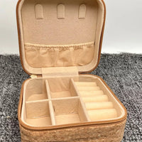 Vintage Crushed Wood Grain Pu Leather Jewelry Storage Box