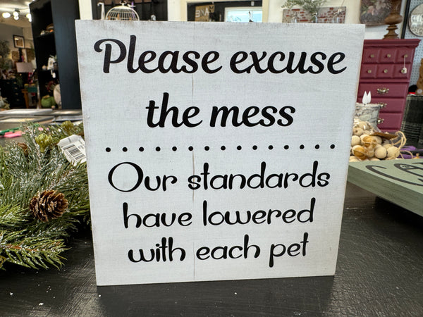 Please forgive mess pet