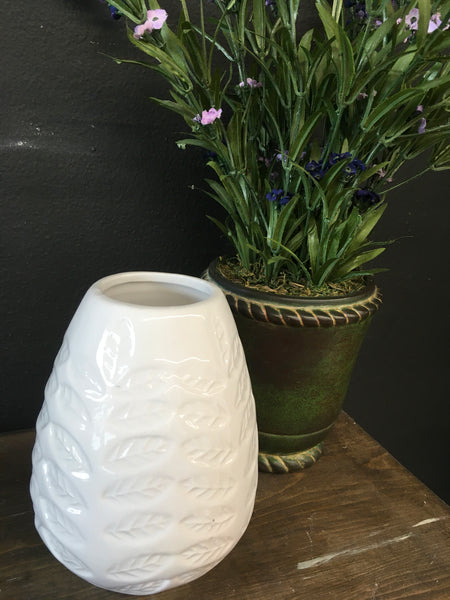 White Leaf Vase