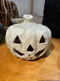 Crinoline cream upcycled ceramic pumpkin