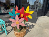 Painted a wood stem flowers