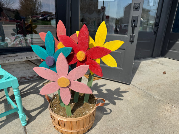 Painted a wood stem flowers