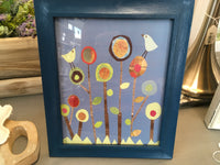 Bird Print in Blue Frame