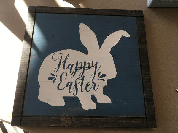 Blue Happy Easter Plaque