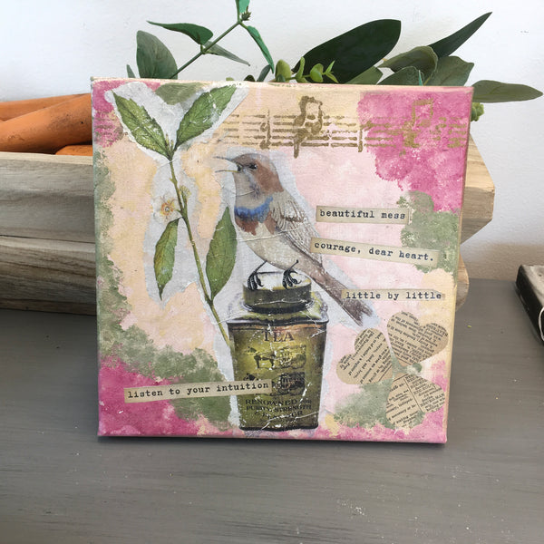 Mixed Media Listen Bird