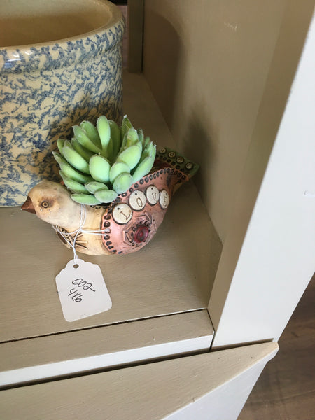 Faux succulent bird cup