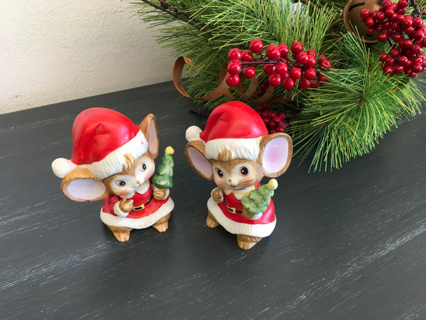 Homeco Vintage Mice w/Trees (pair)