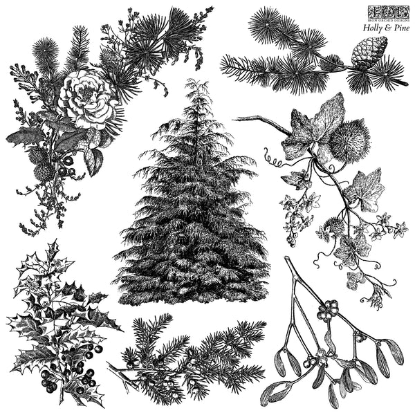 Holly & Pine 2X12 IOD STAMP