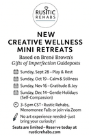 12/14/25 (Sunday) Creative Wellness mini retreat - focus on Gentle Holidays (self compassion)