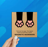 2-Pack Black Cat Paws Magnetic Bookmarks