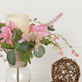 Wispy candle Ring-Pink Hydrangea Garden