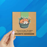 Sleeping Cat Plant Magnetic Bookmark
