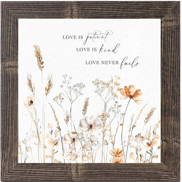 Love Is Patient Love Is Kind Floral Flower Art Sign