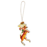 4/Set - Retro Look Wooden Puppy, Kitten, & Reindeer Ornament