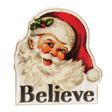 Wooden Retro Santa Believe Sitter