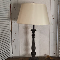 Brown Carved Detailed Lamp