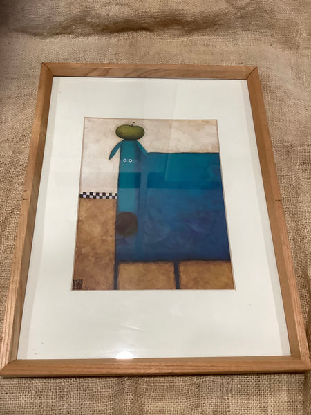 Blue dog framed pic