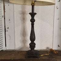 Brown Carved Detailed Lamp