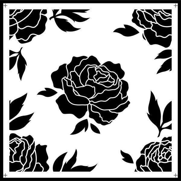 JRV Rose Tile Stencil