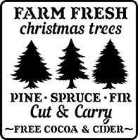 JRV Farm Fresh Christmas Trees stencil