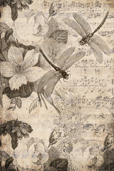 Musical Dragon flies Roycycled Treasures Decoupage Paper