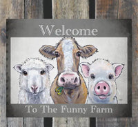 Metal farm animal signs
