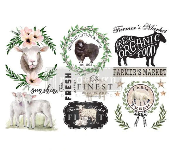 SWEET LAMB MINI TRANSFER REDESIGN WITH PRIMA - TOTAL SHEET SIZE: